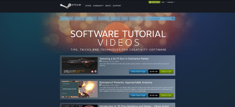 Videoteca de Steam se expande para incluir videos tutoriales de software